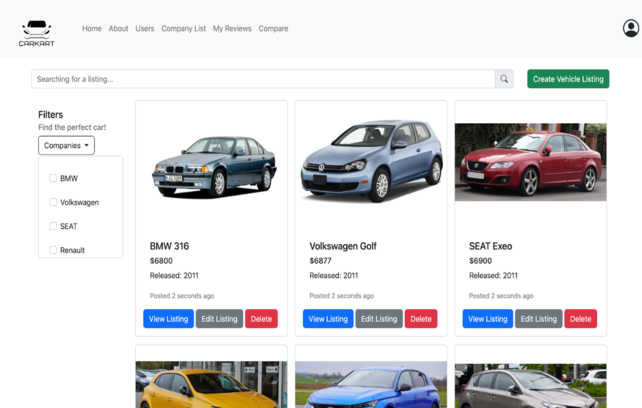 An image of the CarKART Automotive Marketplace project.